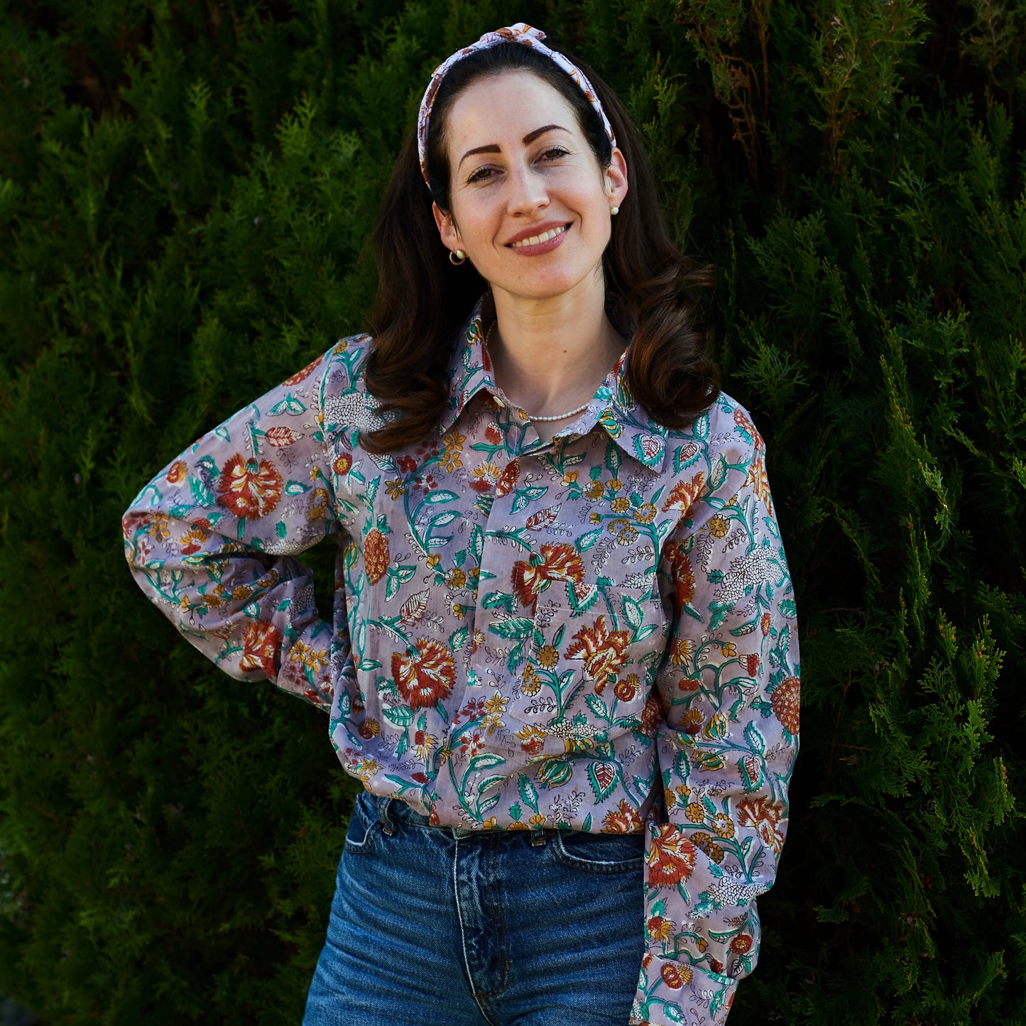 Boyfriend Shirt Block Print